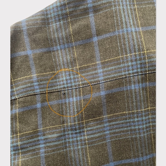 Vtg Pendleton Virgin Wool Zip Up Plaid Collared Shirt Navy & Dark Green Size M - Picture 7 of 8